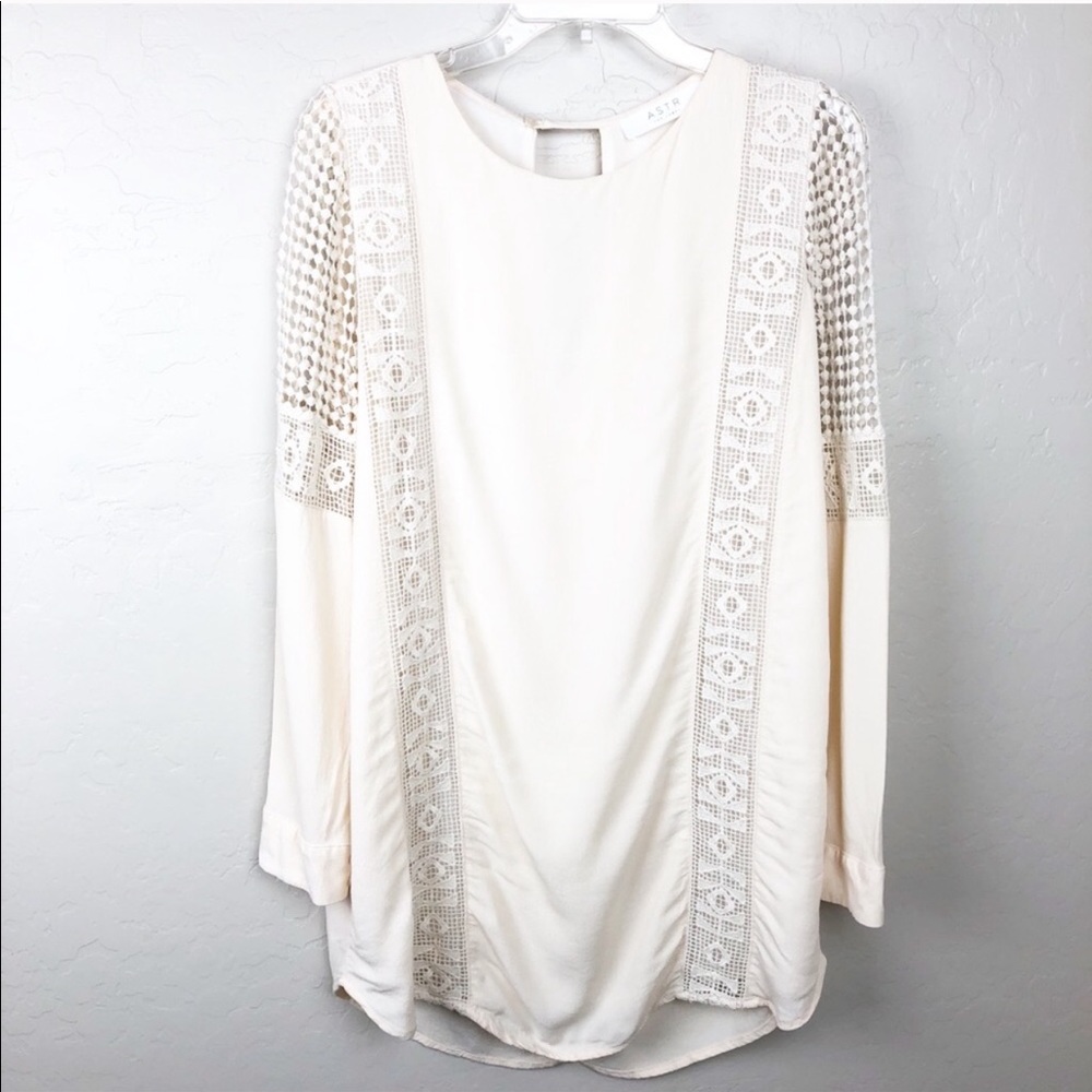 Astr crochet inset dress